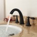 Ollypulse 8 Inch 3 Holes Deck Mount Widespread Double Handles Bathroom Faucet  Oil Rubbed Bronze Finish  Without Pop-Up Drain - B01JU3V9S4